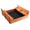 Kids Wooden Sandbox, 52.4×47.2" Outdoor Sand Pit with Bench Seats and Liner